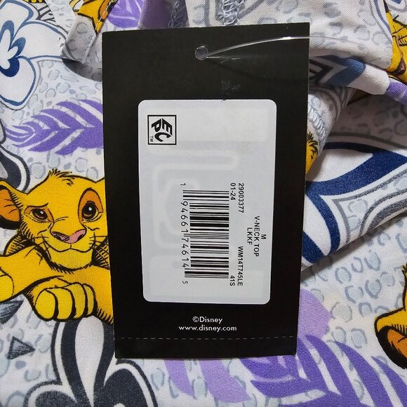 Scrubstar V-Neck Disney Simba Lion King Scrub Top Womens Short Sleeve Very Soft - Picture 9 of 10